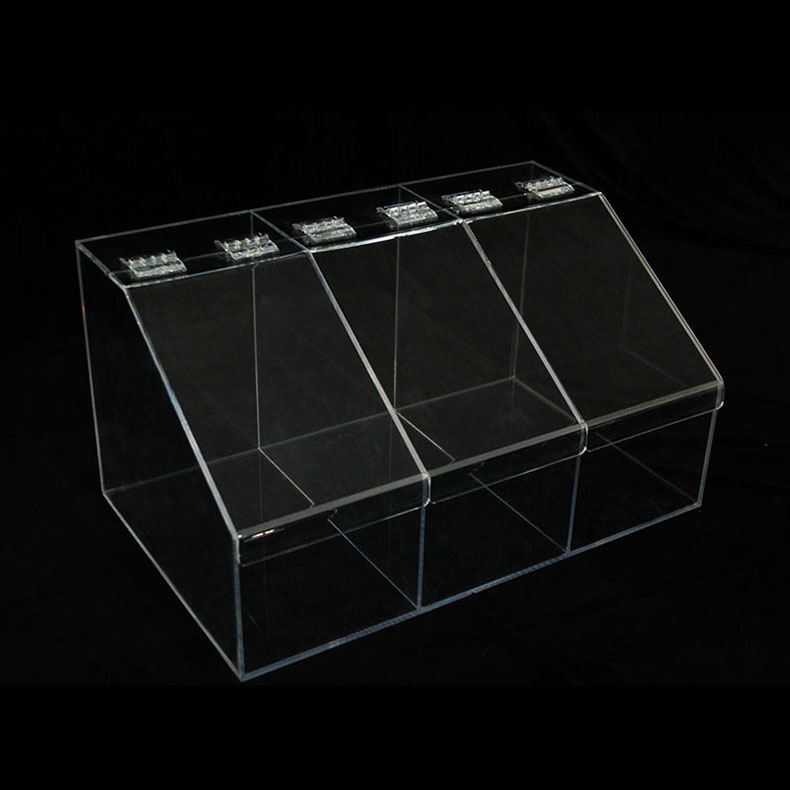 Three lattice transparent acrylic food box customization