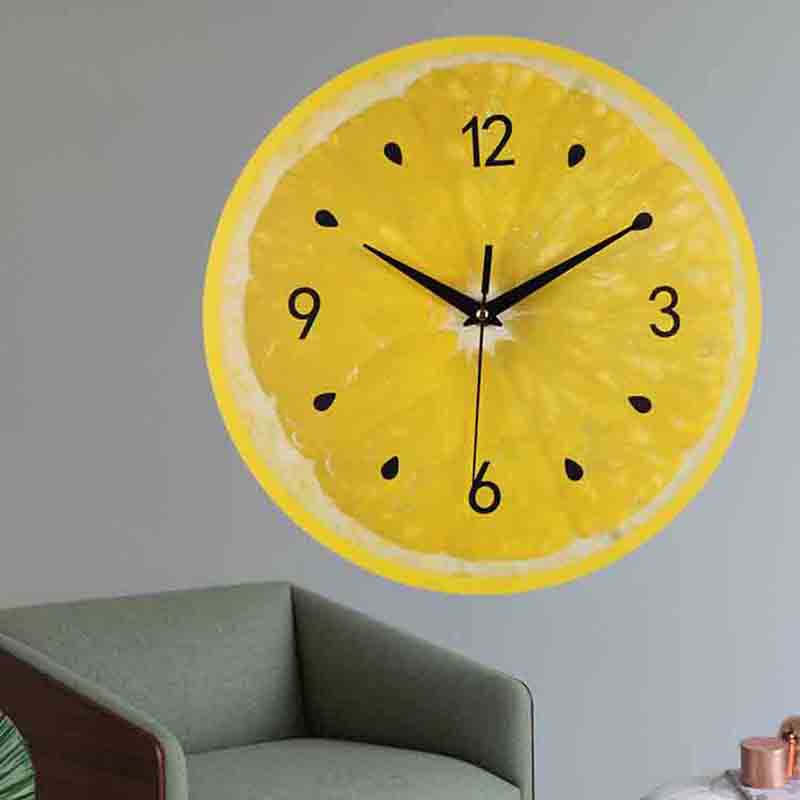 acrylic wall clock with lemon pattern acrylic wall clock with lemon pattern