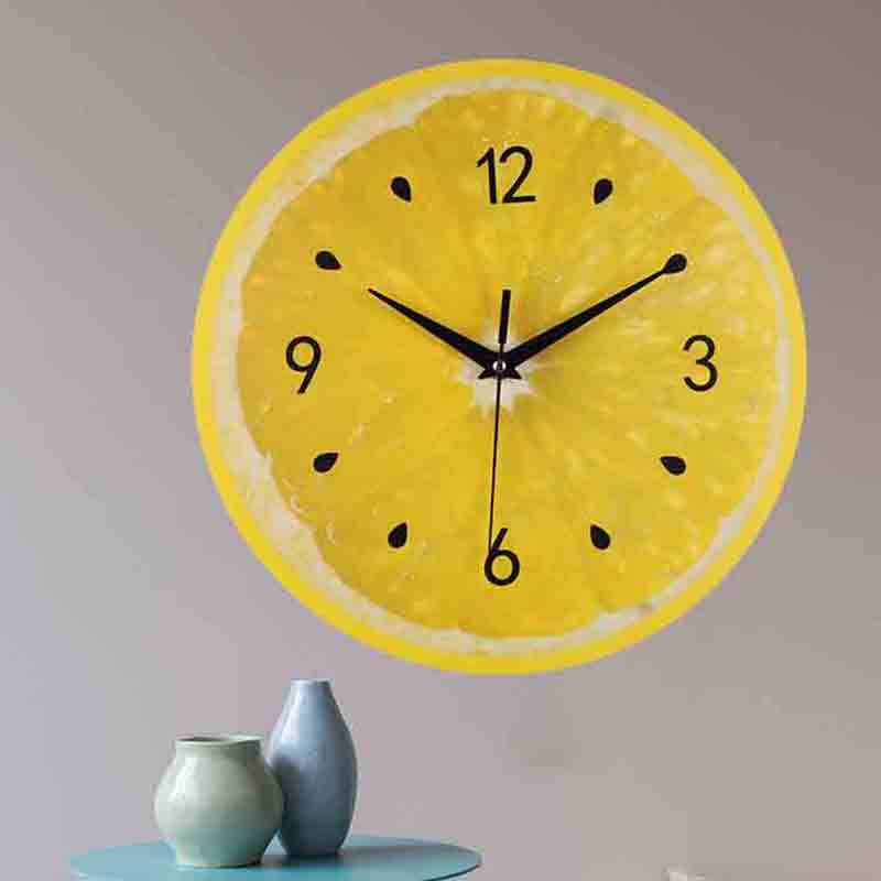 acrylic wall clock with lemon pattern acrylic wall clock with lemon pattern