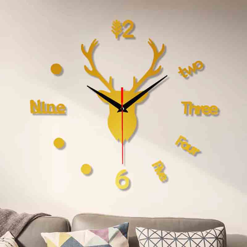 Deer Head Acrylic Wall Clock Deer Head Acrylic Wall Clock