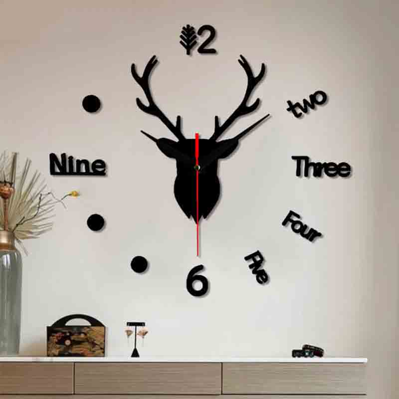 Deer Head Acrylic Wall Clock Deer Head Acrylic Wall Clock