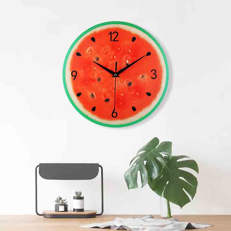 Watermelon-shaped acrylic wall clock Watermelon-shaped acrylic wall clock