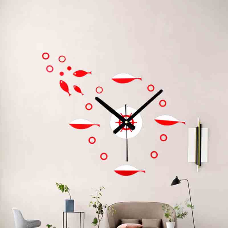 Marine shoal of fish Acrylic wall clock Marine shoal of fish Acrylic wall clock