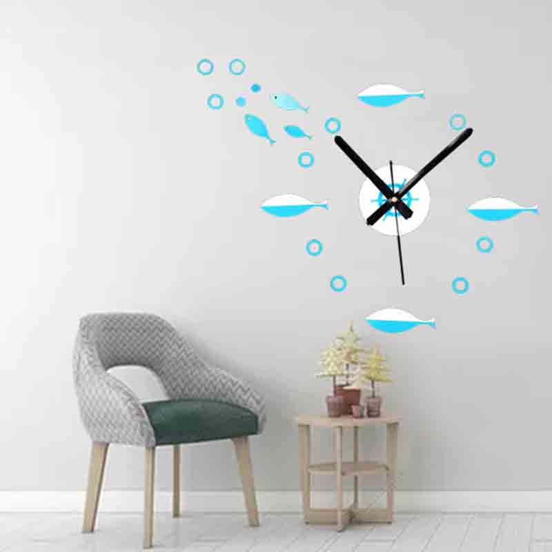 Marine shoal of fish Acrylic wall clock Marine shoal of fish Acrylic wall clock