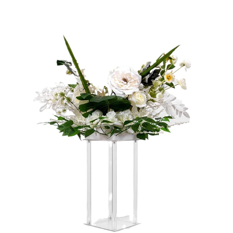 Wedding decoration acrylic square column flower stand